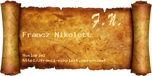Francz Nikolett névjegykártya